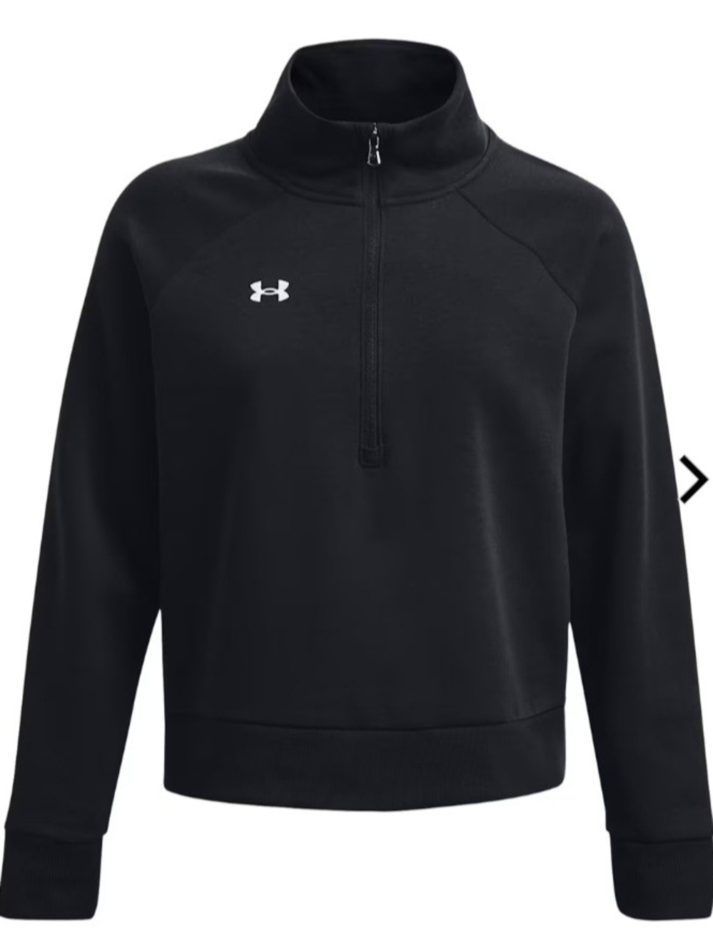 Under Armour Rival Fleece Half-Zip Long-Sleeve Pullover for Ladies - Black/White